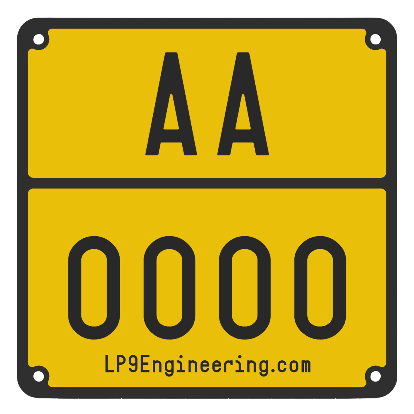 Nachbildung eines Kunststoff-Kennzeichens – zugelassen für Enduro-Rennen