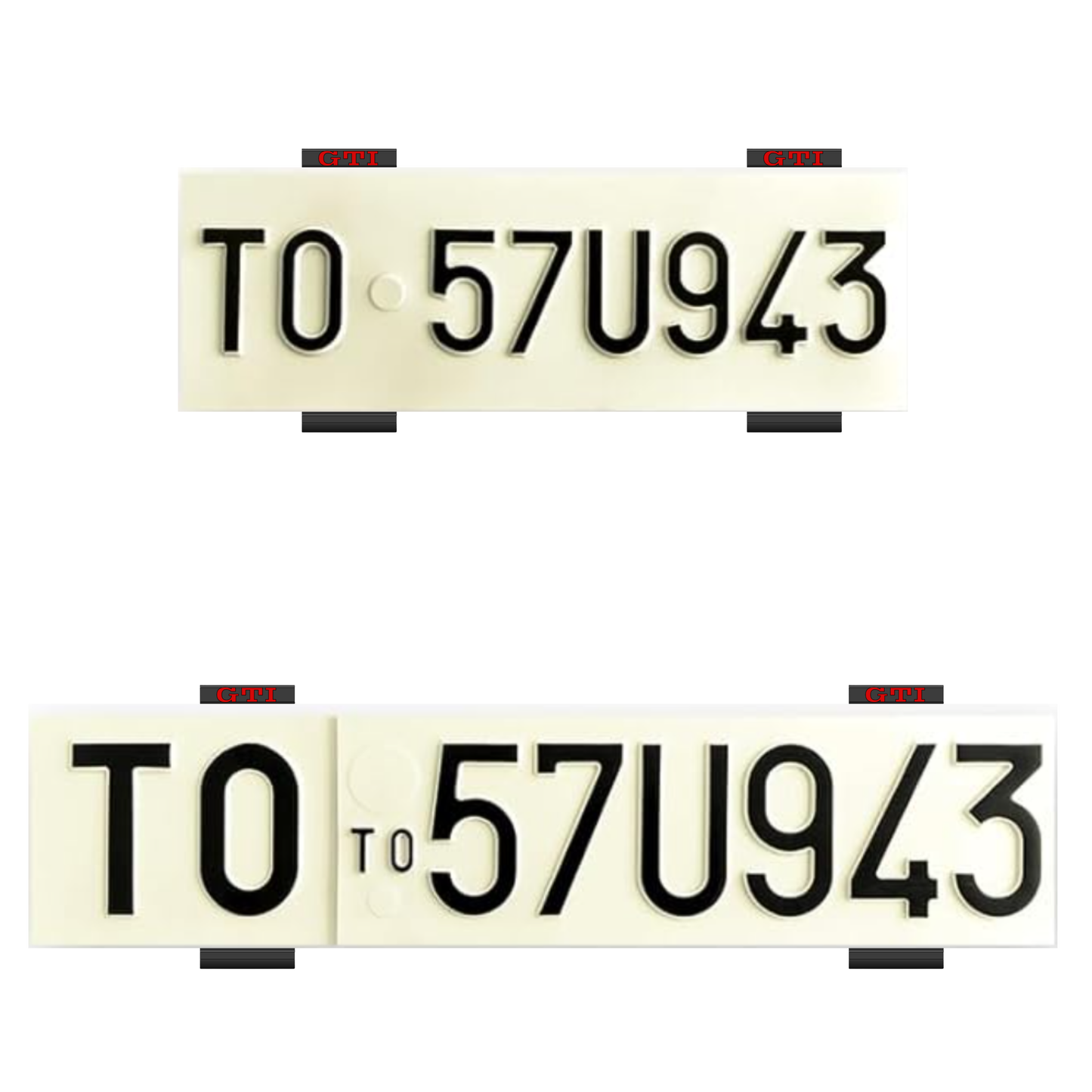 Portatarga X1 Snap Rimovibile (Scritta GTI) - Targhe Storiche Italiane dal 1985 al 1994