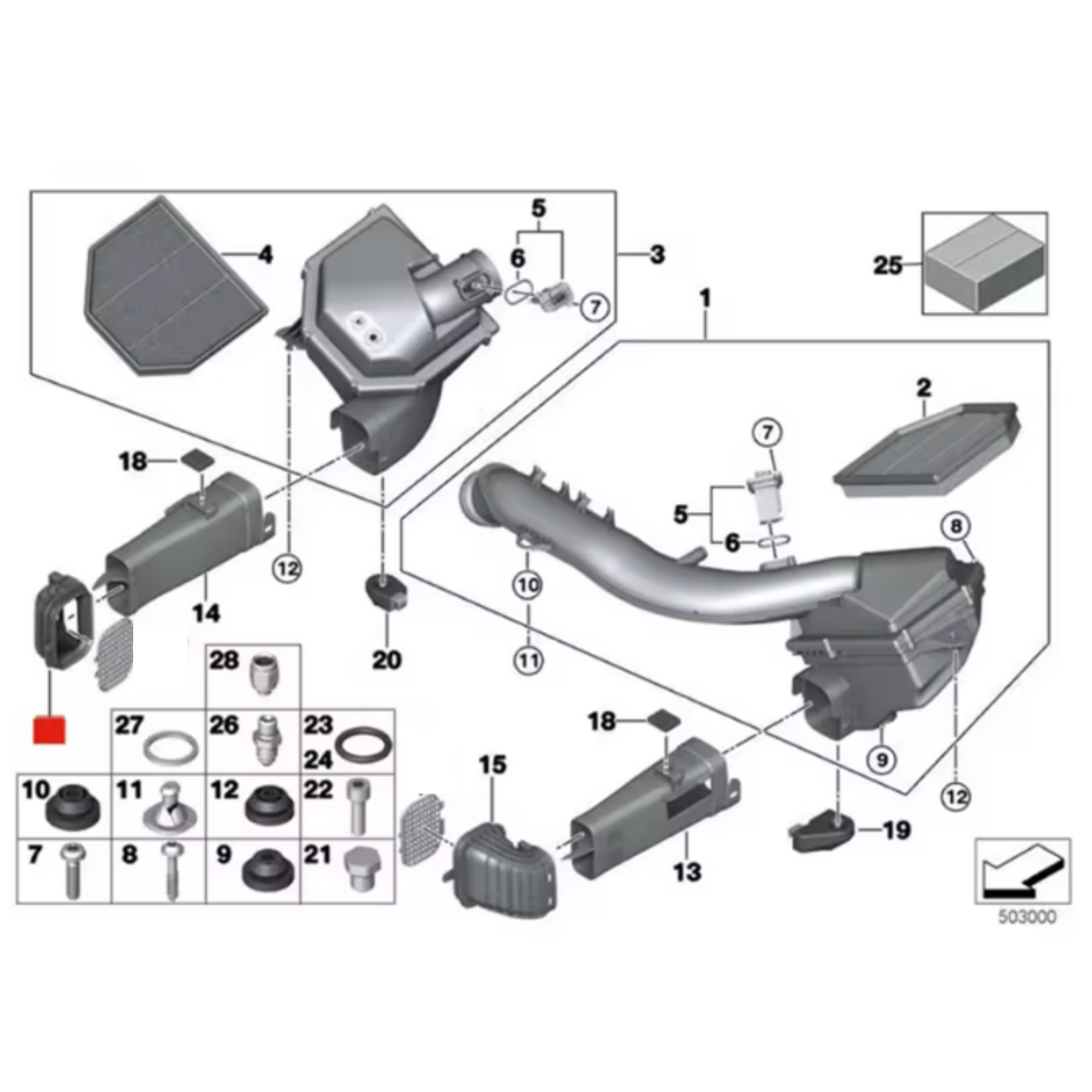Lufthutzenschlauch BMW 1er 2er 3er 4er F20 F21 F30 F32