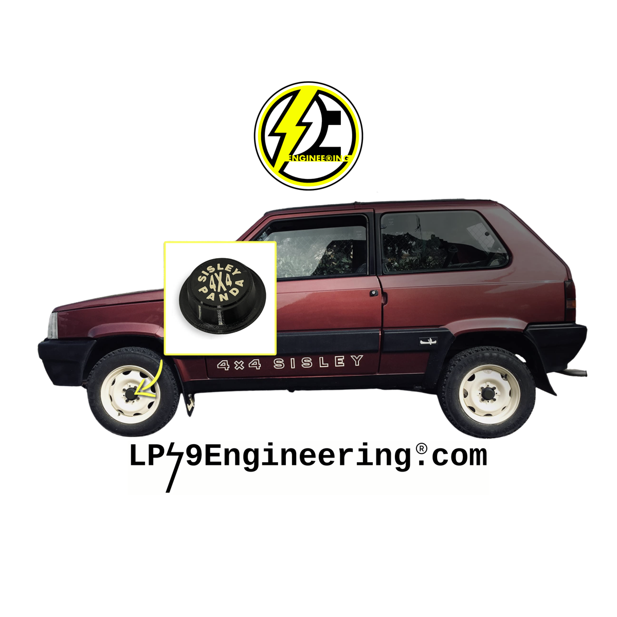 Kit 4 Coprimozzi Fiat Panda 4x4 Sisley – Riproduzione Fedele dall'Originale